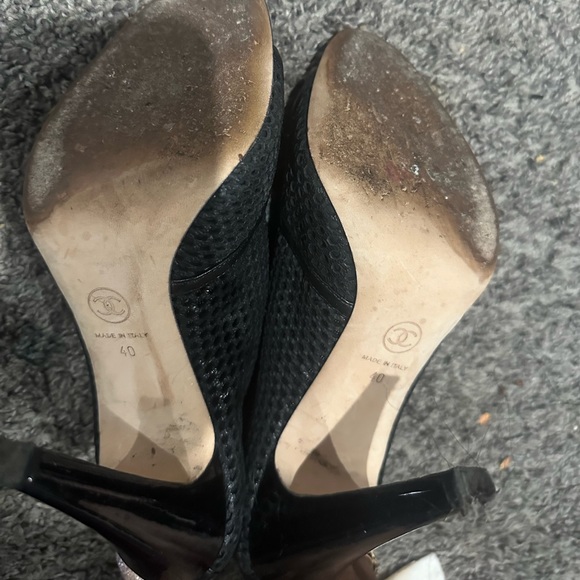 Authentic Chanel Open Toe Booties sz Euro 40 US 8.5-9 - Picture 8 of 11